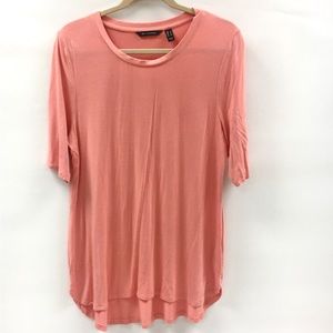 Halston Large Short Hi Lo  Sleeve Tunic Top Large Great for Layering!